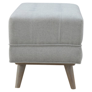 Nordic Style Footstool in Grey Tweed