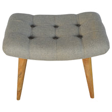 Curved Grey Tweed Bench/Foot Stool