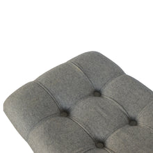 Curved Grey Tweed Bench/Foot Stool