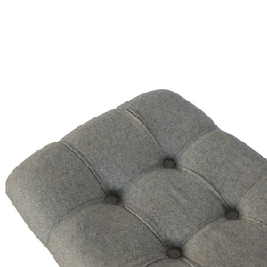 Curved Grey Tweed Bench/Foot Stool