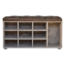 Buffalo Leather Shoe Bench