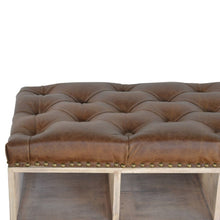 Buffalo Leather Shoe Bench