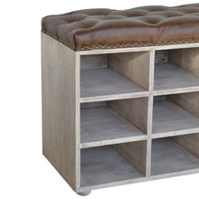 Buffalo Leather Shoe Bench