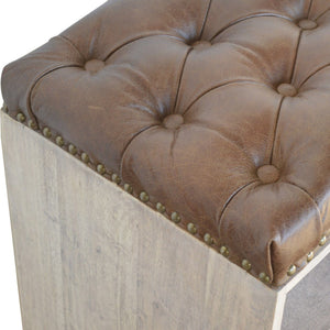 Buffalo Leather Shoe Bench