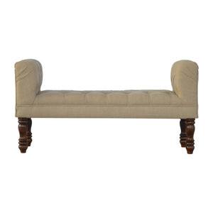 Bedroom Bench Upholstered In Mud Linen