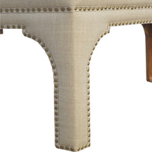 Mango Wood Occasional Bench Upholstered in Mud Linen