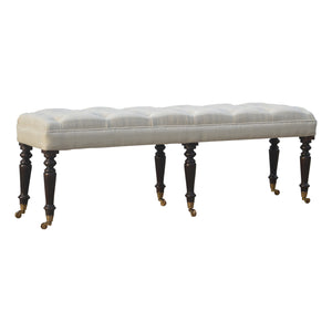 Mango Wood Hallway Bench with Castor Legs