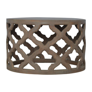 Grey Wash Large Cut-out Stool