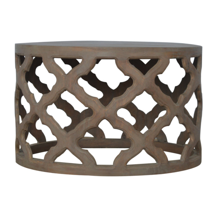 Grey Wash Large Cut-out Stool