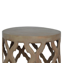 Grey Wash Large Cut-out Stool