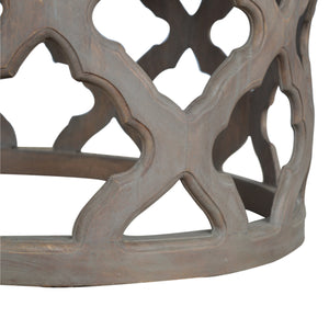 Grey Wash Large Cut-out Stool