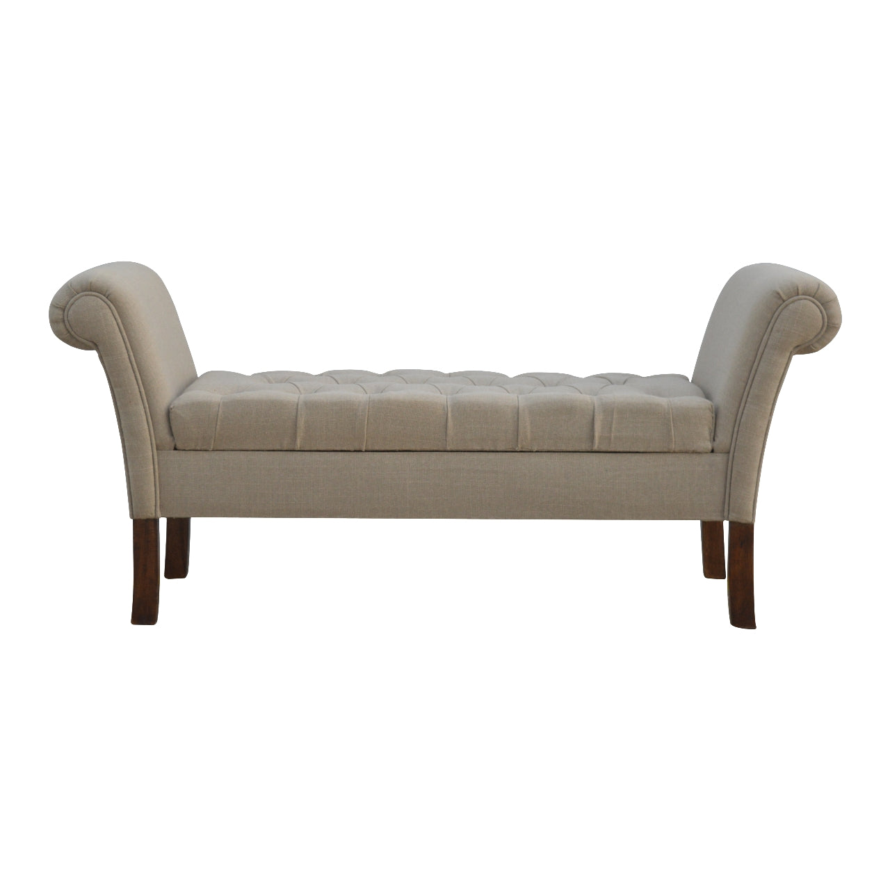 Linen French Style Hallway Bench With Lid-up Storage