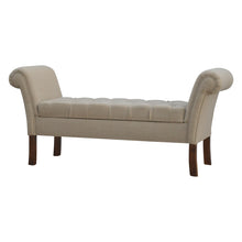 Linen French Style Hallway Bench With Lid-up Storage