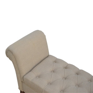 Linen French Style Hallway Bench With Lid-up Storage