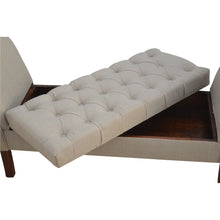Linen French Style Hallway Bench With Lid-up Storage