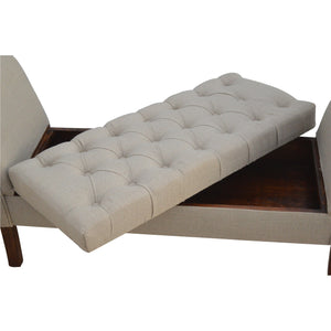 Linen French Style Hallway Bench With Lid-up Storage