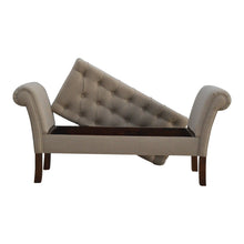 Linen French Style Hallway Bench With Lid-up Storage