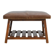 Buffalo Hide Square Foot Stool