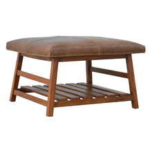 Buffalo Hide Square Foot Stool