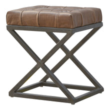 Industrial Cross Base D-Button Leather Seat Pad