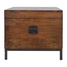 Industrial Wooden Storage Box with Metal Base