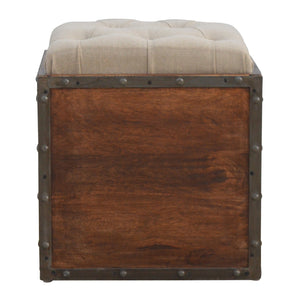 Country Style Box Storage Box With Padded Seat