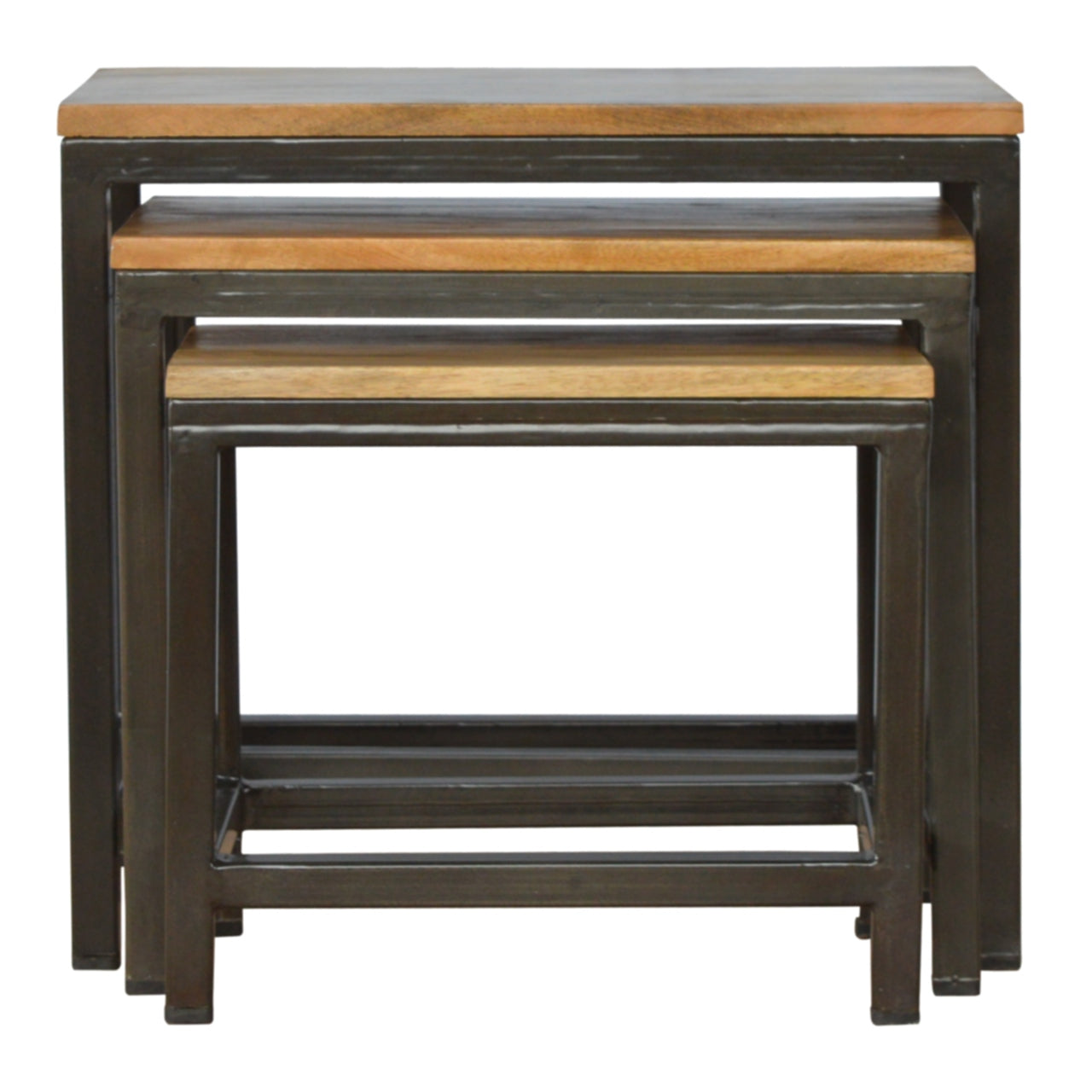 Stool Set of 3 with Iron Base