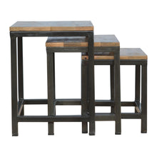 Stool Set of 3 with Iron Base