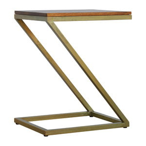 Z-shaped Golden Side Table