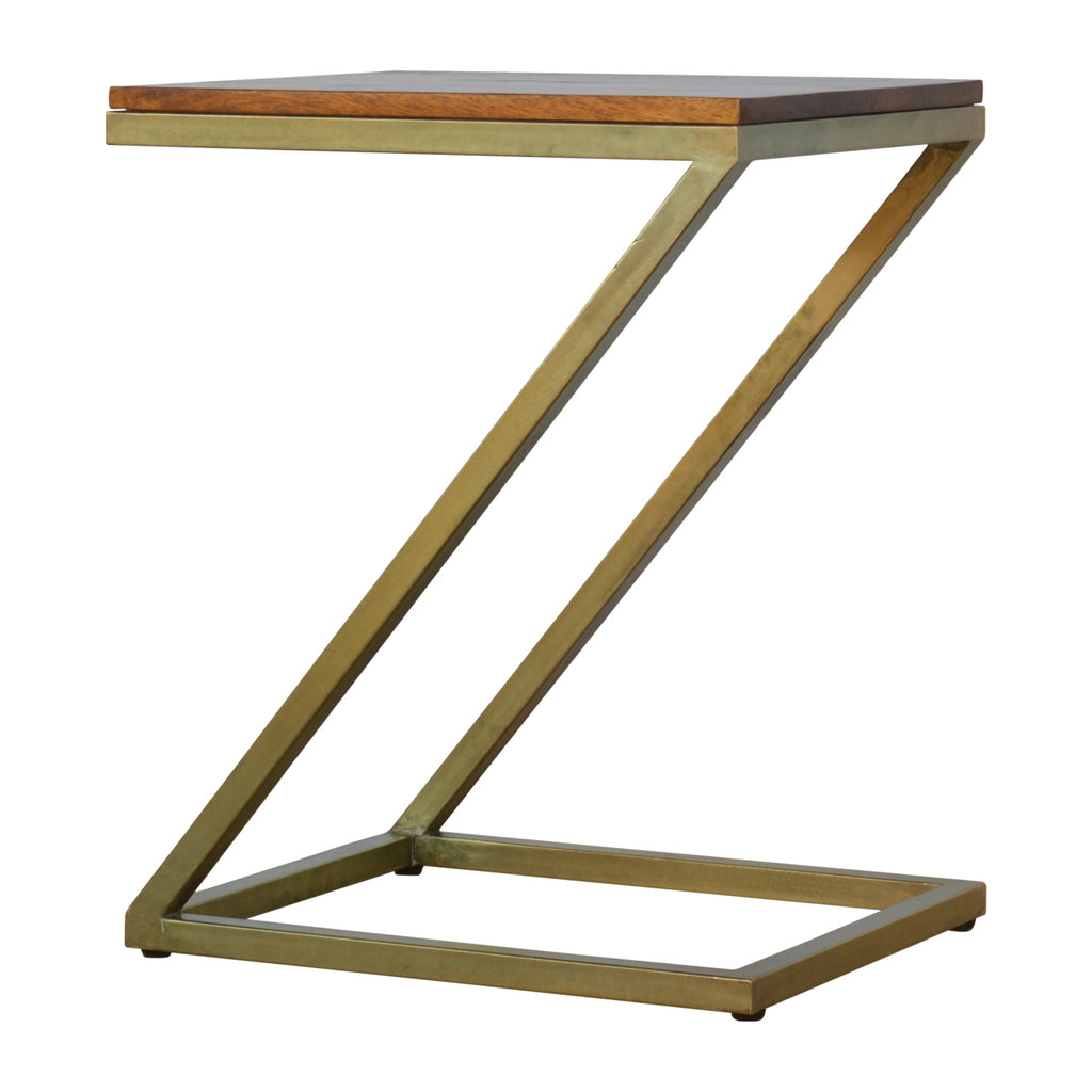 Z-shaped Golden Side Table