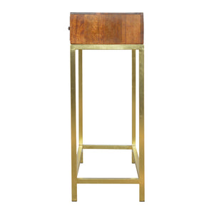Industrial 2 Drawer Console Table with Iron Base