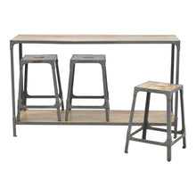 Iron Kitchen Table with 3 Nesting Stools