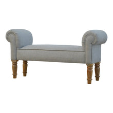 Grey Tweed Bedroom Bench