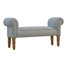 Grey Tweed Bedroom Bench