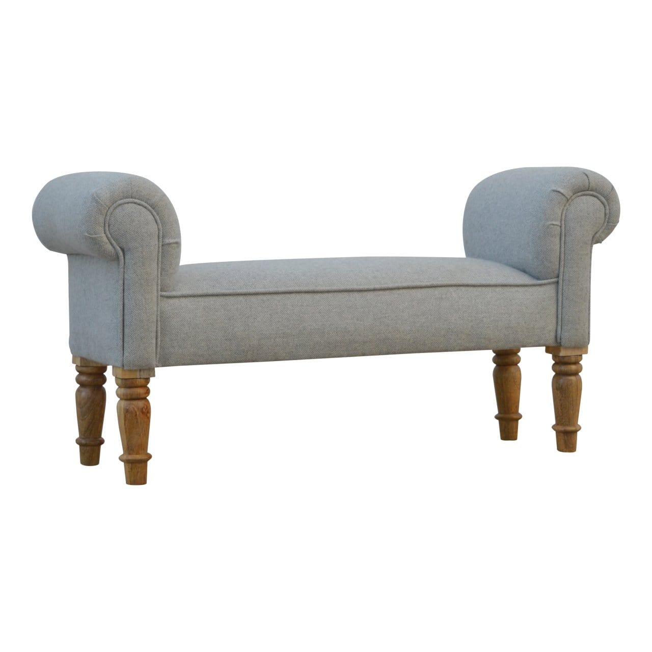 Grey Tweed Bedroom Bench