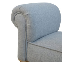 Grey Tweed Bedroom Bench
