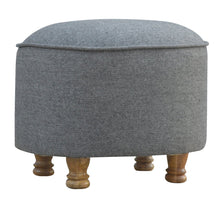 Grey Tweed Oval Footstool