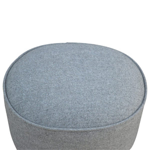 Grey Tweed Oval Footstool