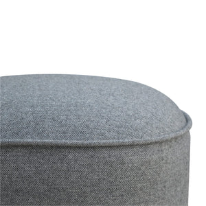 Grey Tweed Oval Footstool