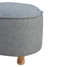 Grey Tweed Oval Footstool
