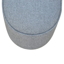 Grey Tweed Oval Footstool