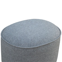 Grey Tweed Oval Footstool