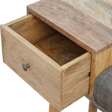 Multi Tweed 1 Drawer Wooden Bench