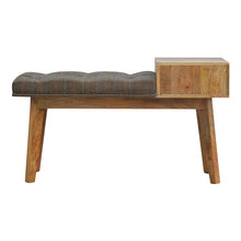 Multi Tweed 1 Drawer Wooden Bench