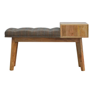 Multi Tweed 1 Drawer Wooden Bench