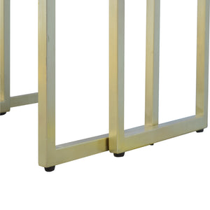 Solid Wood & Iron Gold Base Nesting Table Set of 3