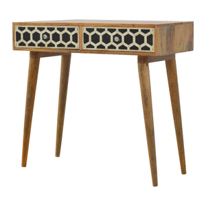 Small (85cm wide) Bone Inlay Console Table with 2 Drawers