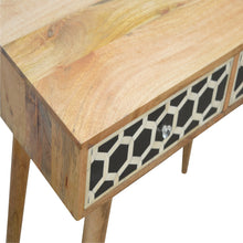 Small (85cm wide) Bone Inlay Console Table with 2 Drawers