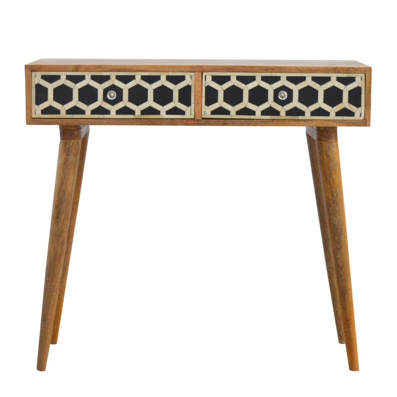 Small (85cm wide) Bone Inlay Console Table with 2 Drawers