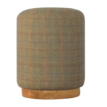 Cylindrical Multi Tweed Footstool